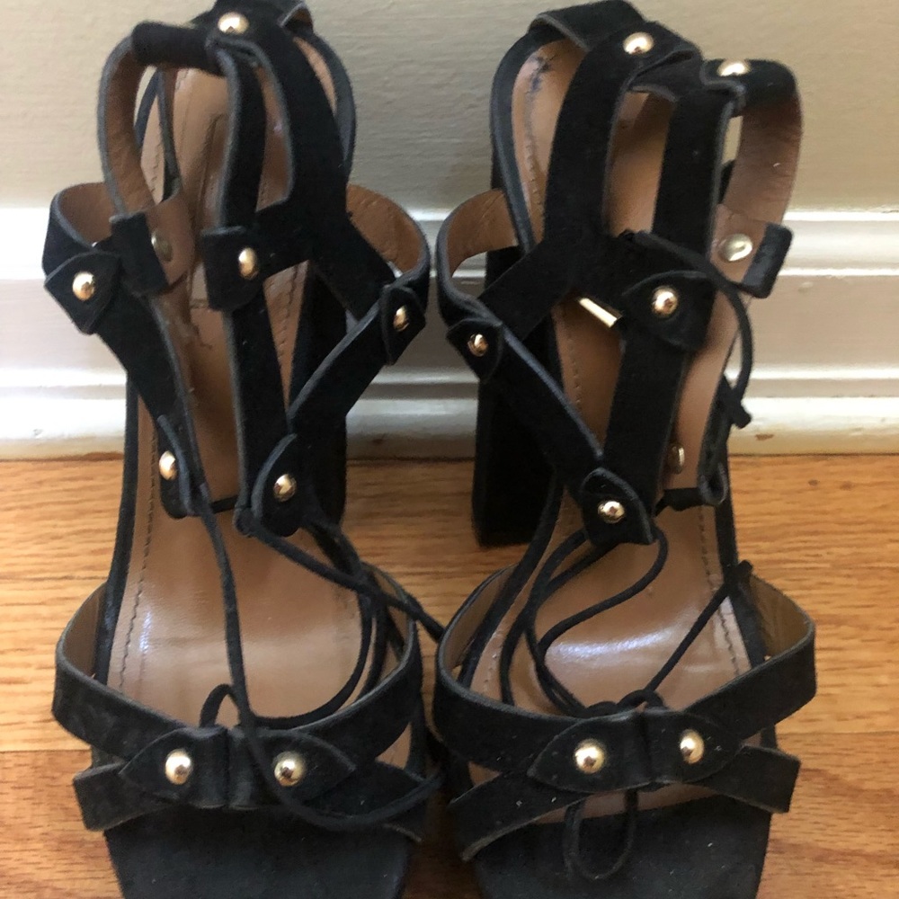 Aquazzura Black Suede Platform Sandals